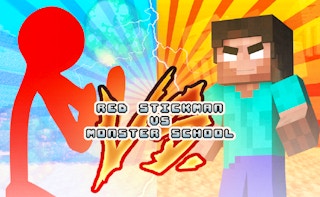 Image Red Stickman vs Monster School
